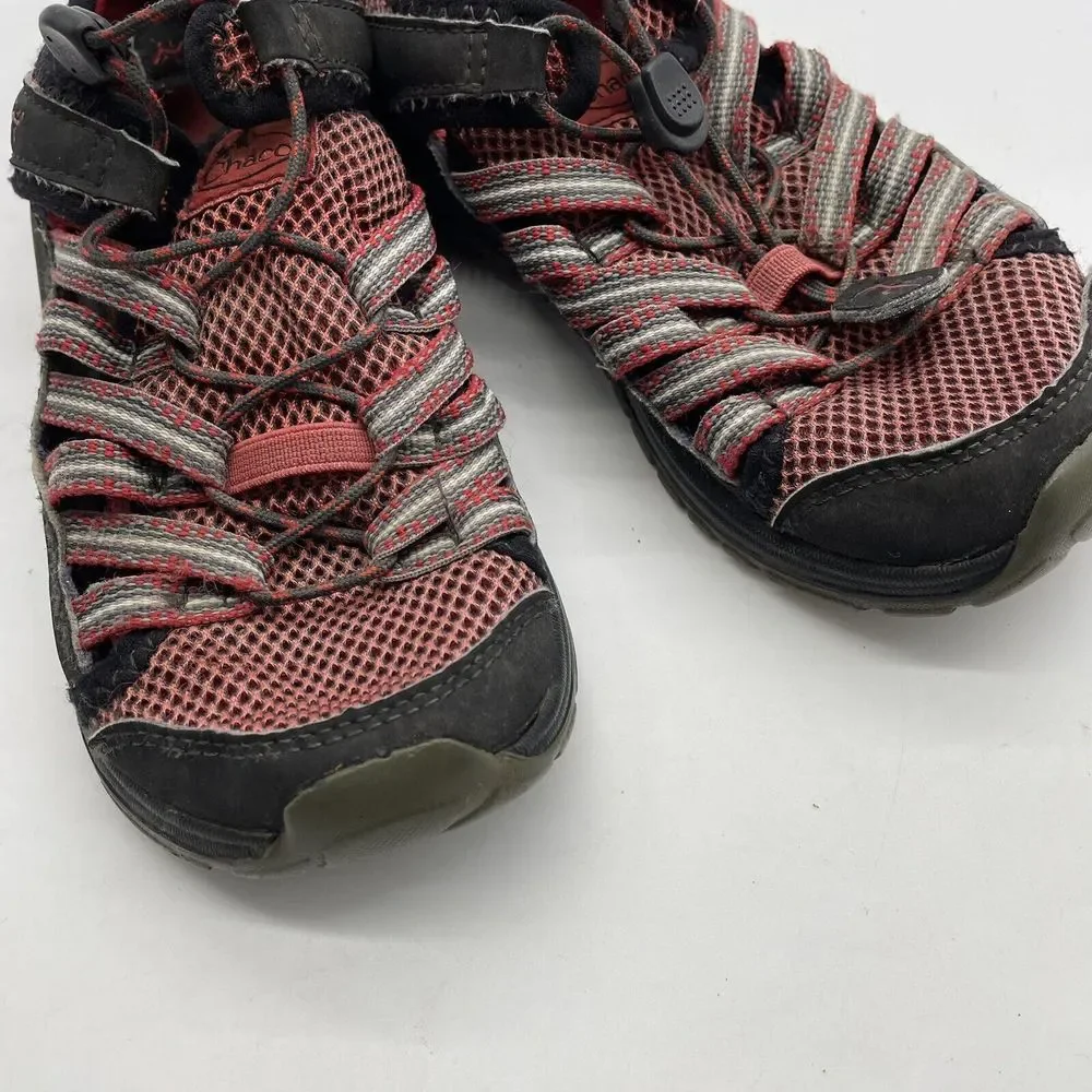 Chaco Kid Outcross Water Shoe Red Bungee‎ Lace Waterproof Youth Size 2